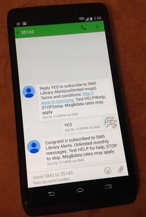 Library Text Alerts