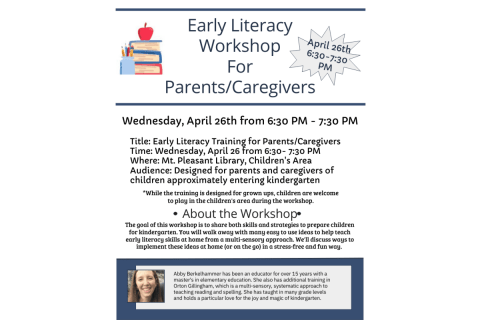 Early Literacy Workshop for Parents/Caregivers