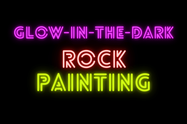 Glow-in-the-dark rock painting