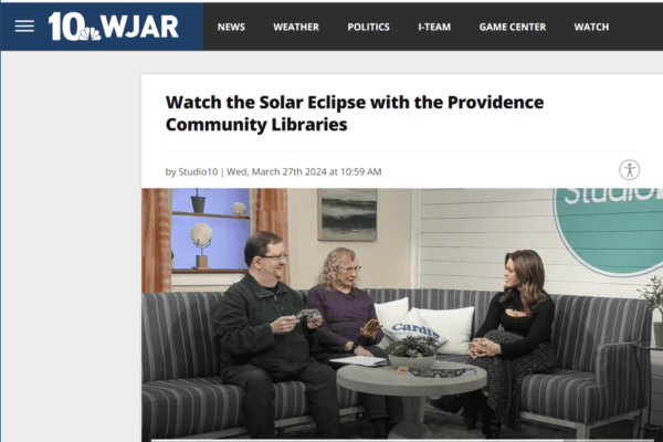 Studio 10 Watch the Solar Eclipse with the Providence Community Libraries