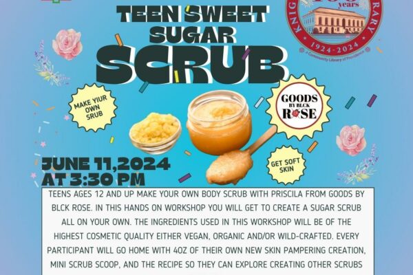 _FOR THE TV Teen Sugar Scrub Workshop (Flyer)