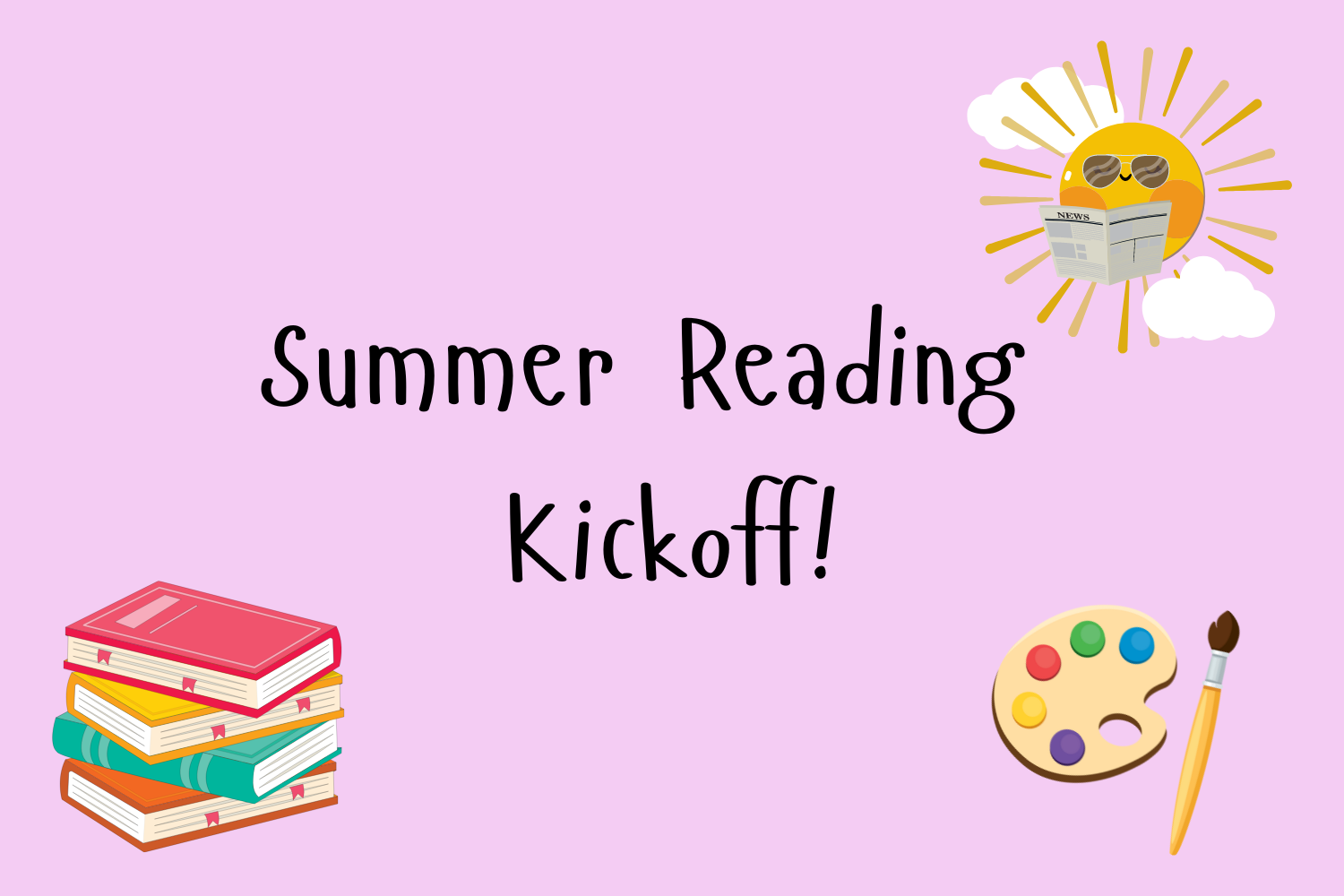 Image that says "summer reading kickoff"