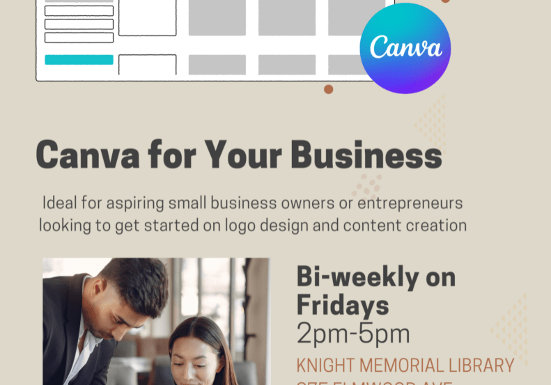 Canva for your business, workshop flyer