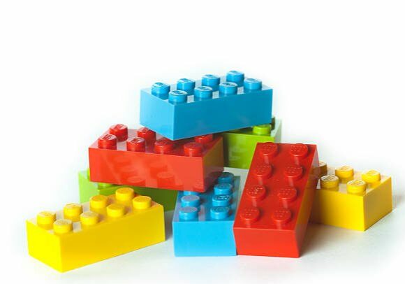 Ski, Norway - February 27, 2012: Lego building bricks and blocks. The Lego toys were originally designed in the 1940s in Denmark and have achieved an international appeal.